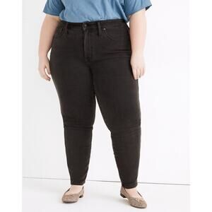 NWT Madewell High Rise Skinny Jeans 26W Black Starkey Wash Denim Plus Stretchy